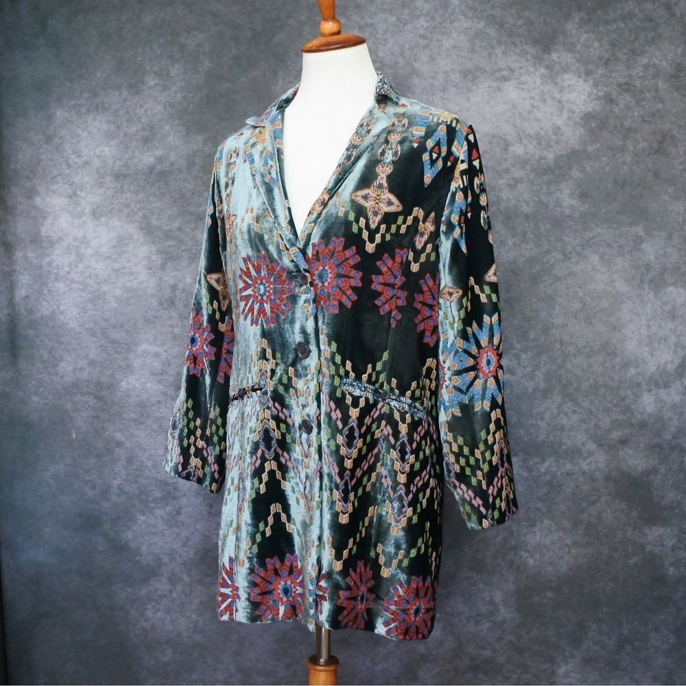 Johnny Was Alika Velvet Silk Blend Blazer Size S